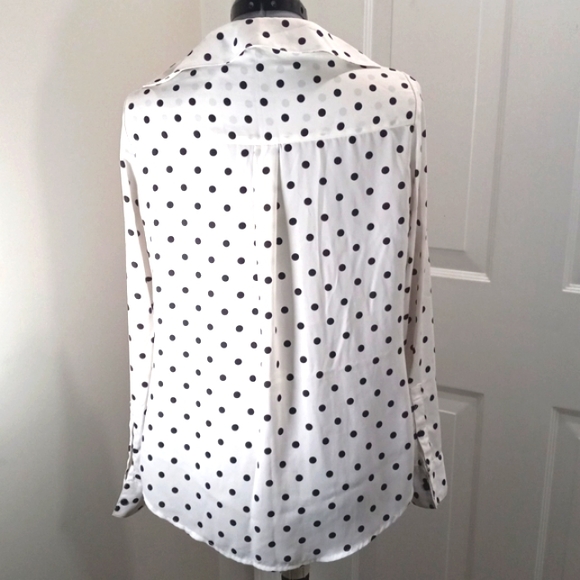 EXPRESS The portfolio shirt ,Navy Poka-dotted Shirt with long Sleeves, Size S/P - Picture 3 of 8